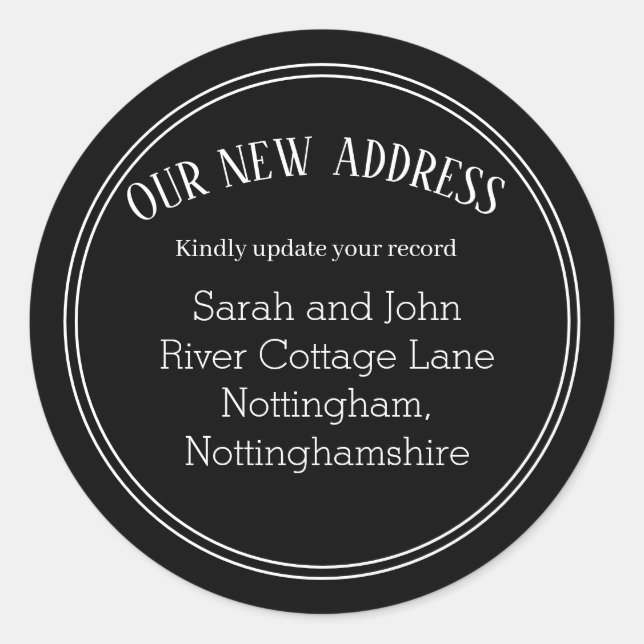 Adesivo Redondo Novos Autocolantes de Anúncio de Movimentação de E (Frente)