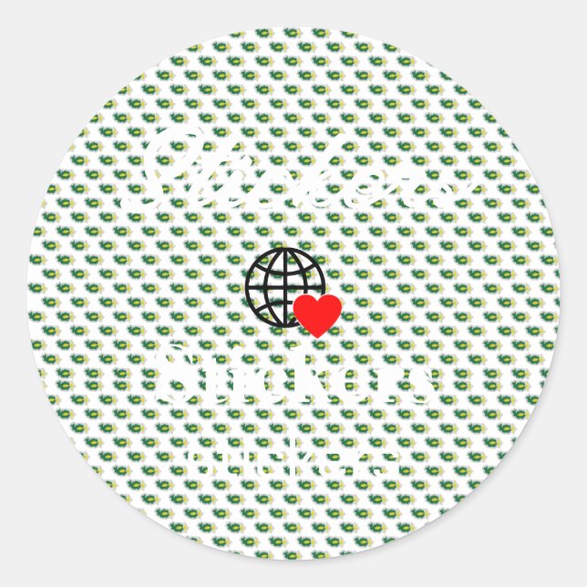 Adesivo Redondo Novos Stickers de Logotipo de Texto Personalizados (Frente)