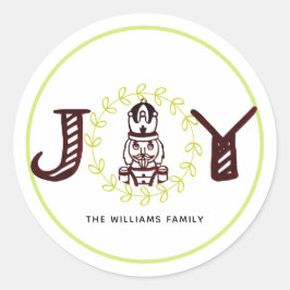 Adesivo Redondo Noz-cracker de Natal Alegria Personalizada