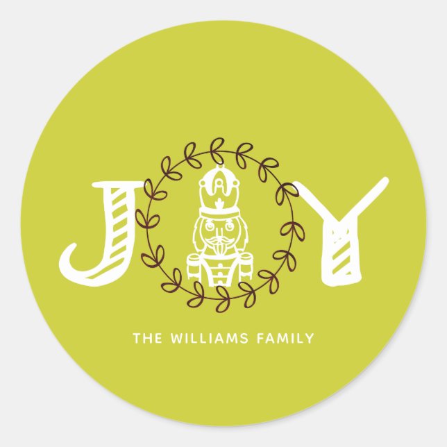 Adesivo Redondo Noz-cracker de Natal Alegria Personalizada (Frente)