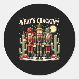 Adesivo Redondo Noz Ocidental do Xmas O que está rindo no Natal