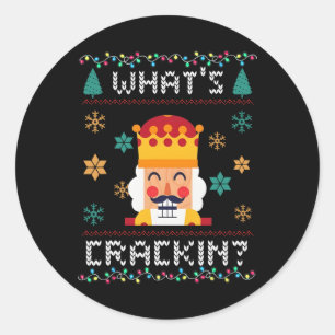 Adesivo Redondo Nozes de Natal Que Gritam Homens De Xmas Engraçado