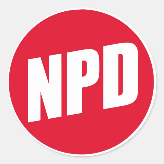 Adesivo Redondo NPD:Alemanhas de Partei Nacional-Demokratische (Frente)