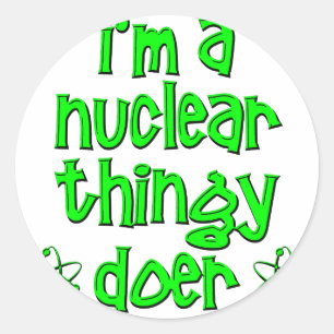 Adesivo Redondo nuclear engraçado