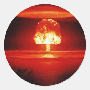 Adesivo Redondo nuclear-explosão