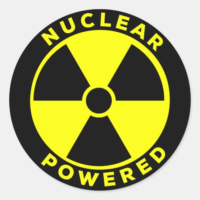 Adesivo Redondo Nuclear Powered (Frente)