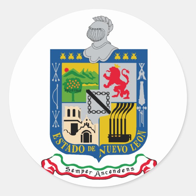 Adesivo Redondo Nuevo Leon, México (Frente)