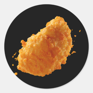 Adesivo Redondo Nugget de Frango Crocante Comida Divertida Tenders