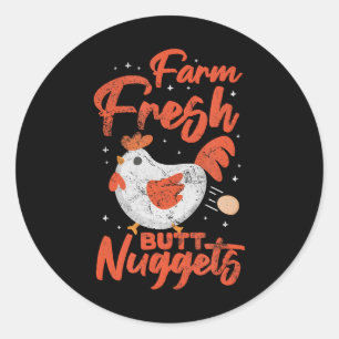 Adesivo Redondo Nugget Fazenda de frango Nugget Nuggets frescos