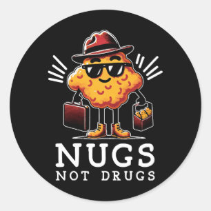 Adesivo Redondo Nuggets Crocantes Não Drogas