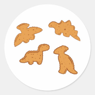 Adesivo Redondo Nuggets de dinossauro