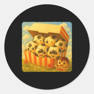 Adesivo Redondo Nuggets de Frango de Futebol Fofos Kawaii Divertid