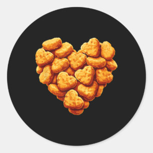 Adesivo Redondo Nuggets De Frango São Meu Coração De Namorado Engr