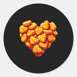 Adesivo Redondo Nuggets de Frango São Meu Coração de Valentim Engr