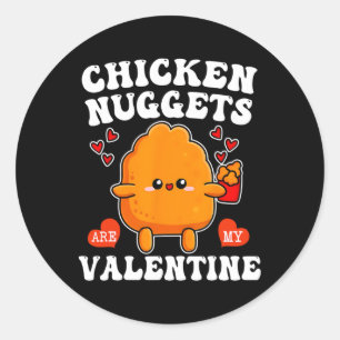 Adesivo Redondo Nuggets de Frango São Meu Namorado Valentão Comida