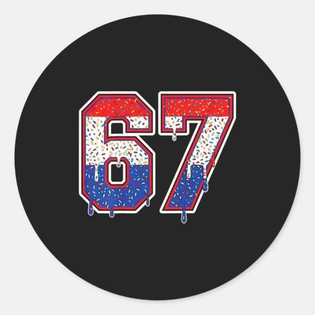 Adesivo Redondo Number 67 Shirt Costume Adult Nk For Women Men Kid (Frente)