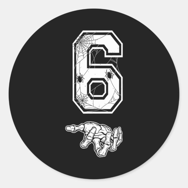 Adesivo Redondo Number 6 Matching 67 Meme Couples Halloween Costum (Frente)