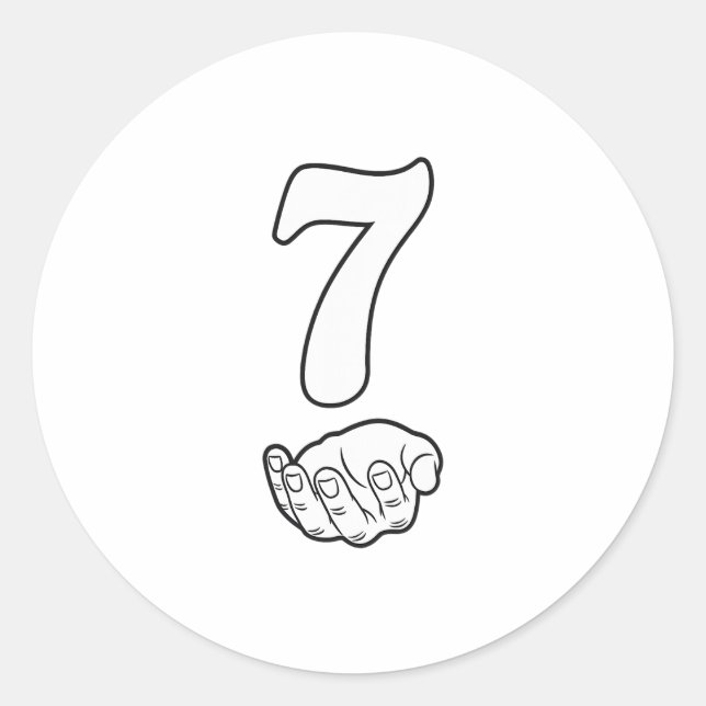 Adesivo Redondo Number 7 Funny 67 Six Seven Meme Hands Couple Matc (Frente)