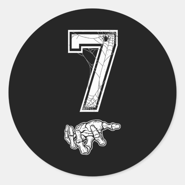 Adesivo Redondo Number 7 Matching 67 Meme Couples Halloween Costum (Frente)