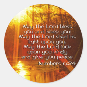 ADESIVO REDONDO NUMERA O VERSO DA BÍBLIA DO 6:24 - PODE O SENHOR