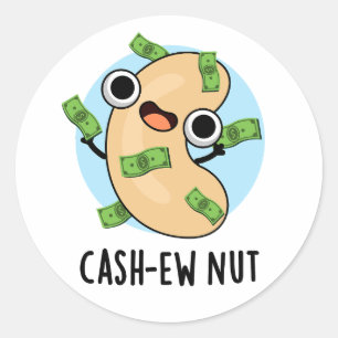 Adesivo Redondo Numerário Nut Funny Cashew Nut Pun