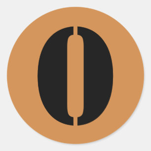 Adesivo Redondo Número 0: Números de Estêncil Dourados Peruano 