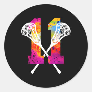 Adesivo Redondo Número 11 Anos Aniversário de 11 de Lacrosse