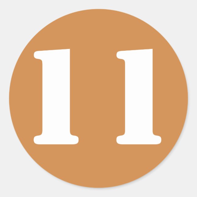 Adesivo Redondo Número 11: Onze números de lápis Dourados peruanos (Frente)