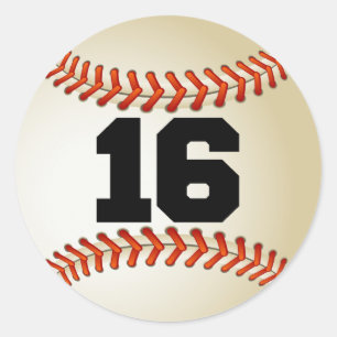 Adesivo Redondo Número 16 Baseball