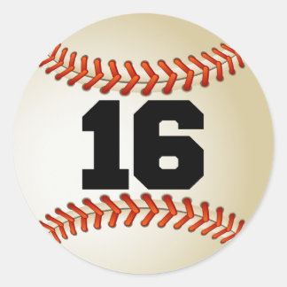 Adesivo Redondo Número 16 Baseball