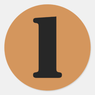 Adesivo Redondo Número 1: um número de lápis Dourado no Peru po