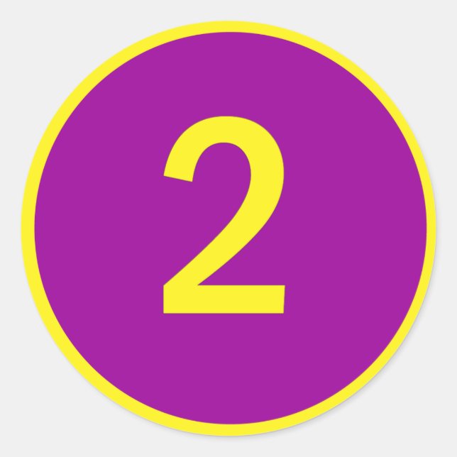 Adesivo Redondo número 2 em círculo (Frente)