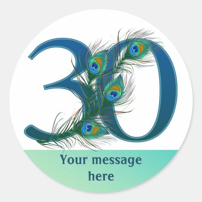 Adesivo Redondo Número 30 Autocolantes (Frente)