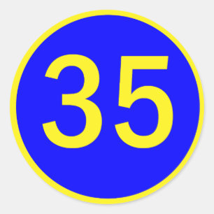 Adesivo Redondo número 35 em círculo