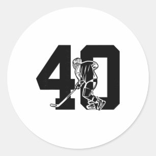 Adesivo Redondo Número 40 Anos Hóquei no Gelo 40º Aniversário