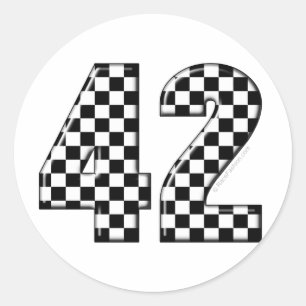 Adesivo Redondo número 42 checkered