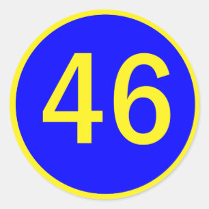 Adesivo Redondo número 46 em um círculo