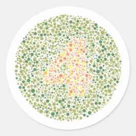 Adesivo Redondo Número 4 Círculo de Ensaio Ishihara