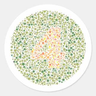 Adesivo Redondo Número 4 Círculo de Ensaio Ishihara