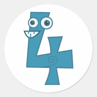 Adesivo Redondo Número 4 do animal