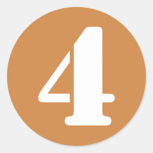 Adesivo Redondo Número 4: Quatro números de lápis Dourados peru