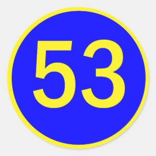 Adesivo Redondo número 53 em um círculo