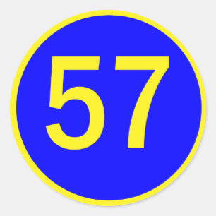 Adesivo Redondo número 57 em círculo