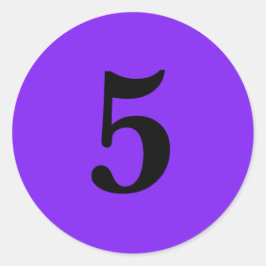 Adesivo Redondo Número 5 Planeamento simples 5 preto roxo