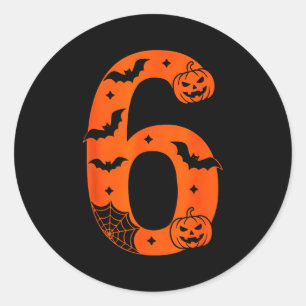 Adesivo Redondo Número 6 Seis Sete Meme Engraçado de Halloween