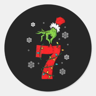 Adesivo Redondo Número 7 Correspondente 67 Meme 6 7 Natal Meninos