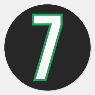 Adesivo Redondo Número 7 Esportivo Verde