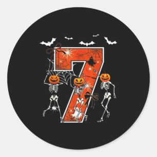 Adesivo Redondo Número 7 Seis Sete Meme 6 7 Halloween Esqueleto Da