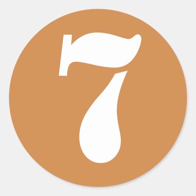 Adesivo Redondo Número 7 Sete Números de Estêncil Dourados Peruano (Frente)