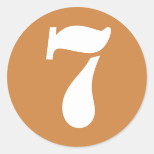 Adesivo Redondo Número 7 Sete Números de Estêncil Dourados Peruano